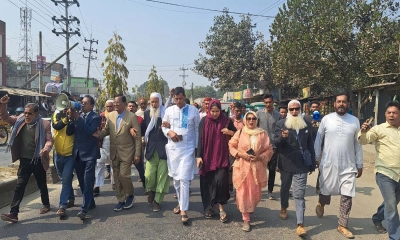 মুক্তিযোদ্ধাদের অংশগ্রহণে বিএনপির প্রচার মিছিল