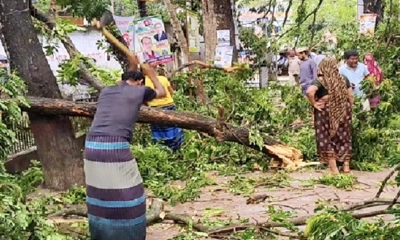 ১৫ মিনিটের কালবৈশাখীর তাণ্ডবে লন্ডভন্ড এক উপজেলা