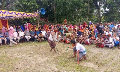 জামালপুরের সরিষাবাড়ীতে ঐতিহ্যবাহী লাঠি খেলা। ছবি- রূপালী বাংলাদেশ