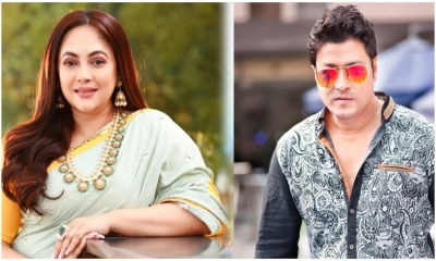 কলকাতার চিত্রনায়িকা শ্রীলেখা মিত্র ও ঢাকার চিত্রনায়ক ফেরদৌস আহমেদ। ছবি- সংগৃহীত