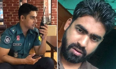 এসআই আকবর হোসেন ভূঁইয়া ও রায়হান আহমদ।  ছবি- রূপালী বাংলাদেশ