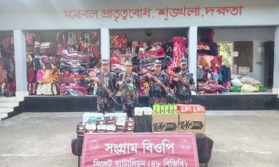 সিলেটে ১ কোটি ১৭ লাখ টাকার চোরাই পণ্য জব্দ