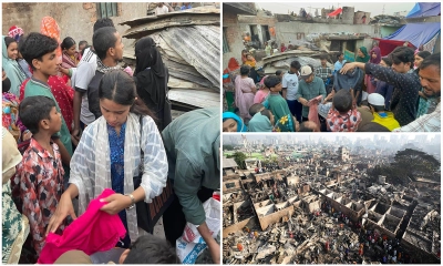 কড়াইলে অগ্নিকাণ্ডে ক্ষতিগ্রস্তদের পাশে তিতুমীরের অর্নি