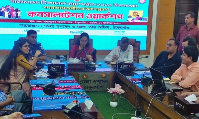 ঠাকুরগাঁওয়ে কনসালটেশন ওয়ার্কশপ কর্মশালা অনুষ্ঠিত। ছবি- রূপালী বাংলাদেশ