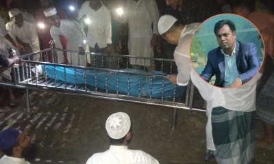বাড়ির পাশে সাংবাদিক তুহিনের দাফন সম্পন্ন
