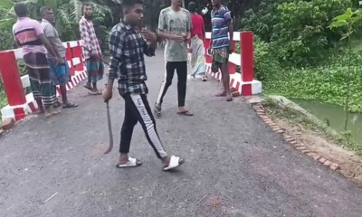 টুঙ্গিপাড়ায় দুই গ্রামের বাসিন্দাদের মধ্যে সংঘর্ষ। ছবি- রূপালী বাংলাদেশ