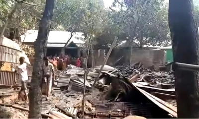 সিরাজগঞ্জে আগুনে পুড়ে ছাই ৩ বাড়ি