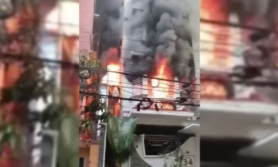 উত্তরায় অগ্নিকাণ্ডের সময় ছাদে তালা, স্থানীয়দের ক্ষোভ