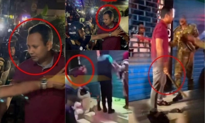 মেরুন রঙের টি-শার্ট পরা সেই ব্যক্তিকে সরালো কে?
