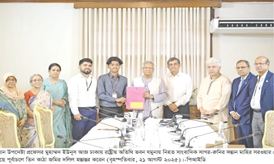 সাগর-রুনির সন্তান মেঘের হাতে  পূর্বাচলের প্লটের দলিল হস্তান্তর করলেন প্রধান উপদেষ্টা