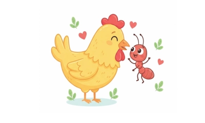 পিঁপড়া ও মুরগির বন্ধুত্ব