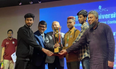 বিইউবিটি ইন্টার ইউনিভার্সিটি কোলাবরেটিভ প্রোগ্রামিং কনটেস্ট ২০২৫-এ গ্রিন ইউনিভার্সিটি চ্যাম্পিয়ন