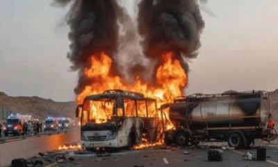 সৌদি আরবে বাস-ডিজেল ট্যাংকারের সংঘর্ষ, ৪২ ভারতীয় ওমরাহযাত্রী নিহত