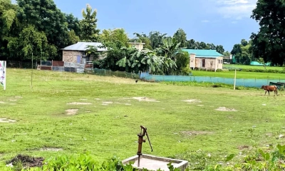 স্কুল মাঠ দখল করে বসতবাড়ি নির্মাণ