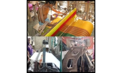 উলের চাদর তৈরিতে ব্যস্ত তাঁতিরা