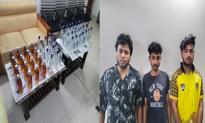 গাজীপুরে ৫২ বোতল বিদেশি মদসহ তিনজন গ্রেপ্তার