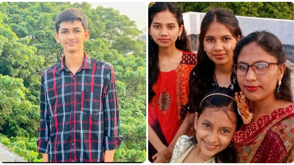 সিফাতের পাশে মা ও তিন বোন। ছবি : সংগৃহীত