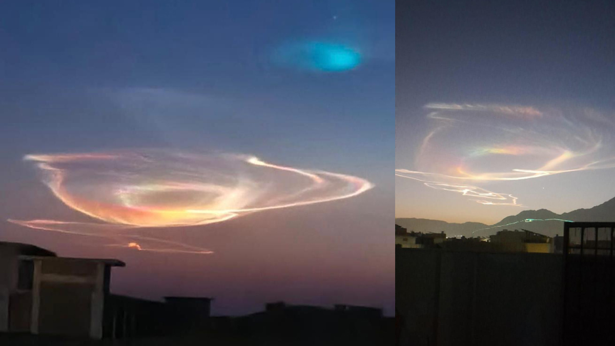 ভোরের আকাশে দেখা মেলে বিরল দৃশ্যের। ছবি- এক্স