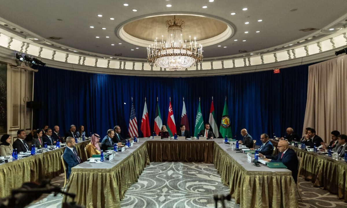 আরব নেতাদের সঙ্গে মার্কো রোবিও’র বৈঠক। ছবি- সংগৃহীত