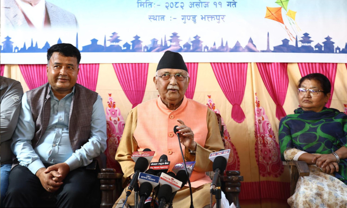 গুন্ডুর অনুষ্ঠানে কেপি শর্মা অলি। ছবি- সংগৃহীত