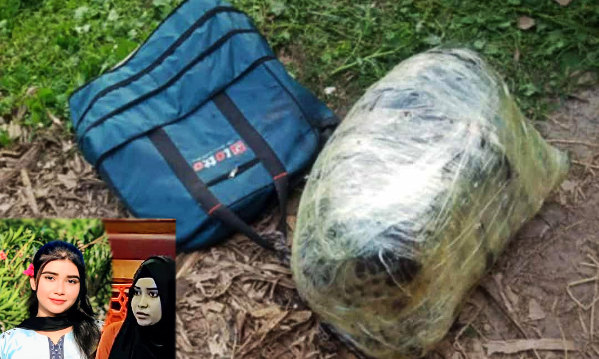 ব্যাগভর্তি অবস্থায় উদ্ধার হওয়া সায়মা আক্তার মীম। ছবি:  রূপালী বাংলাদেশ