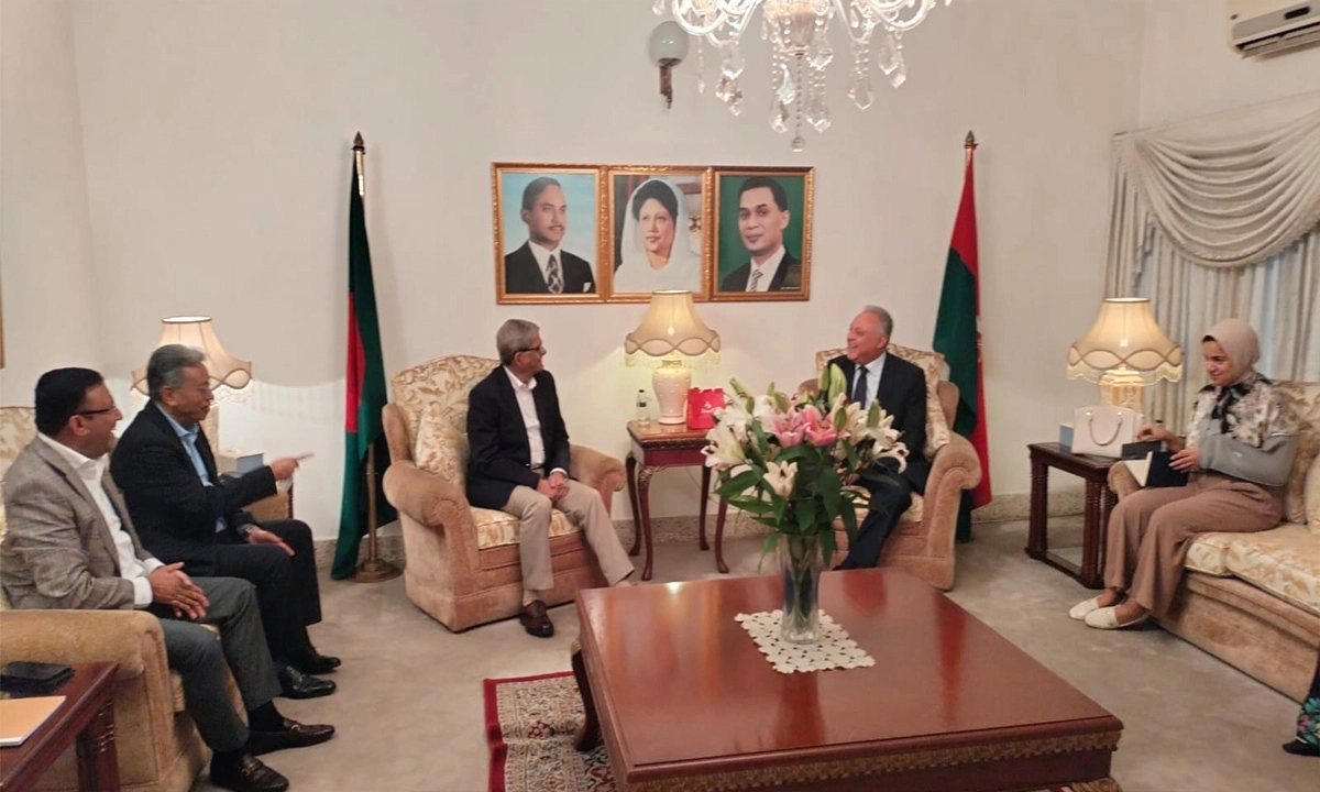 মির্জা ফখরুলের সঙ্গে মিশরের রাষ্ট্রদূতের সাক্ষাৎ। ছবি- সংগৃহীত