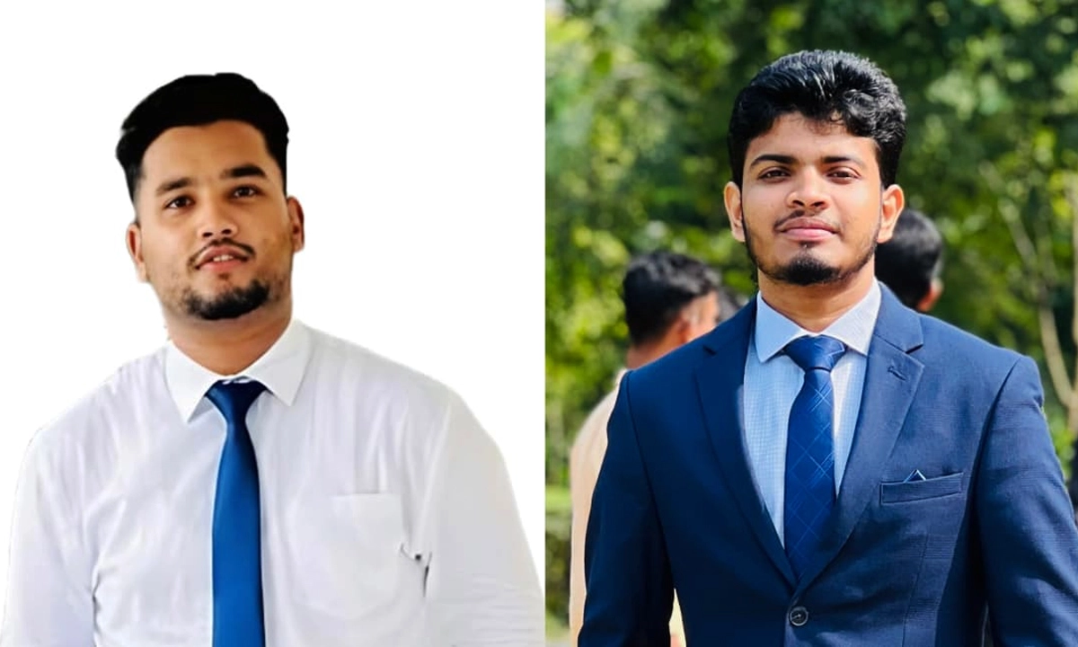 ফটোগ্রাফিক সোসাইটির সভাপতি সাব্বির ও সম্পাদক ইজাজ। ছবি:  রূপালী বাংলাদেশ