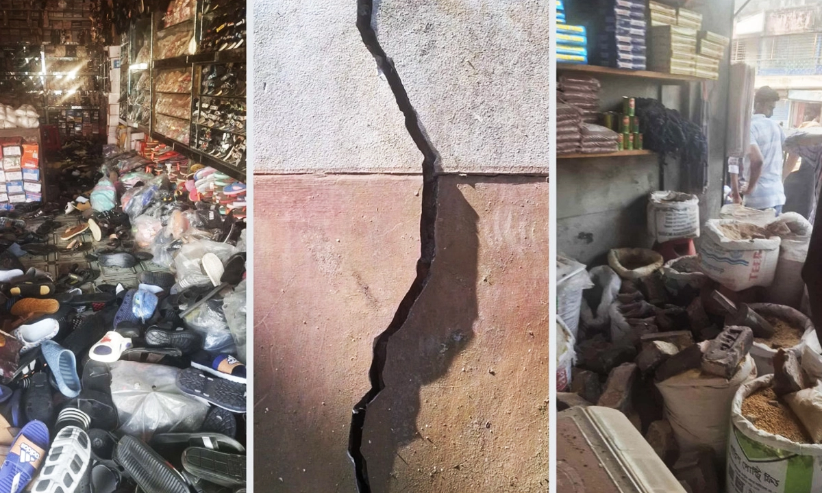 ভূমিকম্পে নরসিংদীতে  আতঙ্ক। ছবি: রূপালী বাংলাদেশ