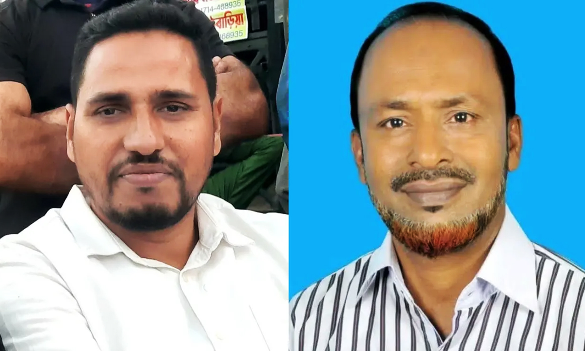 নিহত জাহাঙ্গীর কবির বাদল ও মিজানুর রহমান খান। ছবি : রূপালী বাংলাদেশ