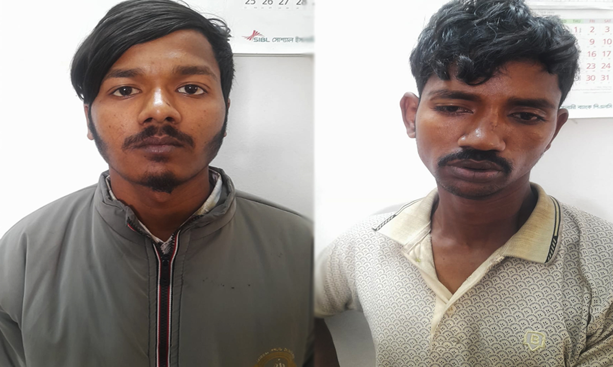 গ্রেপ্তার দুই অভিযুক্ত। ছবি : রূপালী বাংলাদেশ