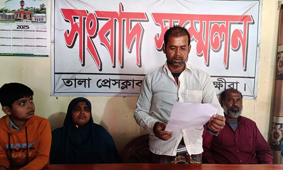 দোষীদের শাস্তির দাবিতে সংবাদ সম্মেলন। ছবি: রূপালী বাংলাদেশ