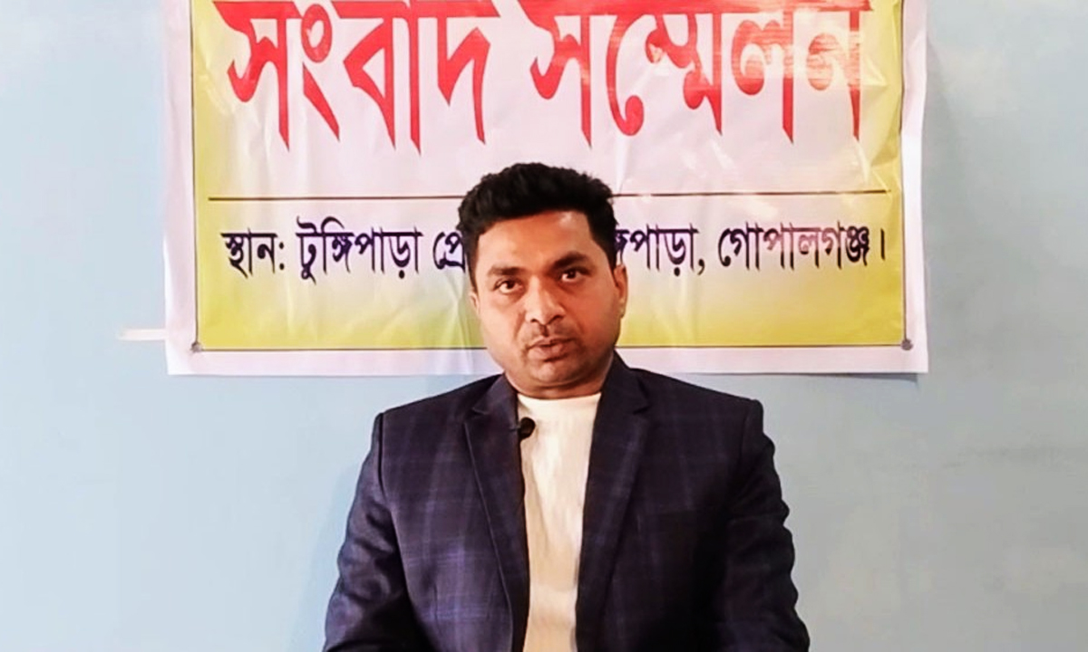 টুঙ্গিপাড়া পৌর যুবলীগের যুগ্ম সাধারণ সম্পাদক লেলিন সাহার। ছবি : রূপালী বাংলাদেশ