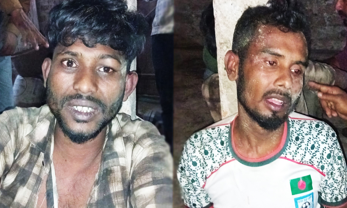 সন্দেহভাজন দুই চোর। ছবি : রূপালী বাংলাদেশ