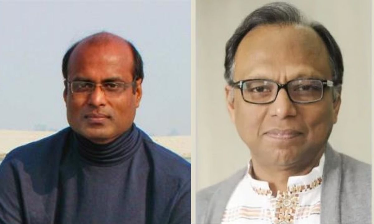 বিএনপির তথ্য ও প্রযুক্তি বিষয়ক সম্পাদক এ কে এম ওয়াহিদুজ্জামান (এপোলো)  ও আমার দেশ পত্রিকার সম্পাদক মাহমুদুর রহমান। ছবি : সংগৃহীত