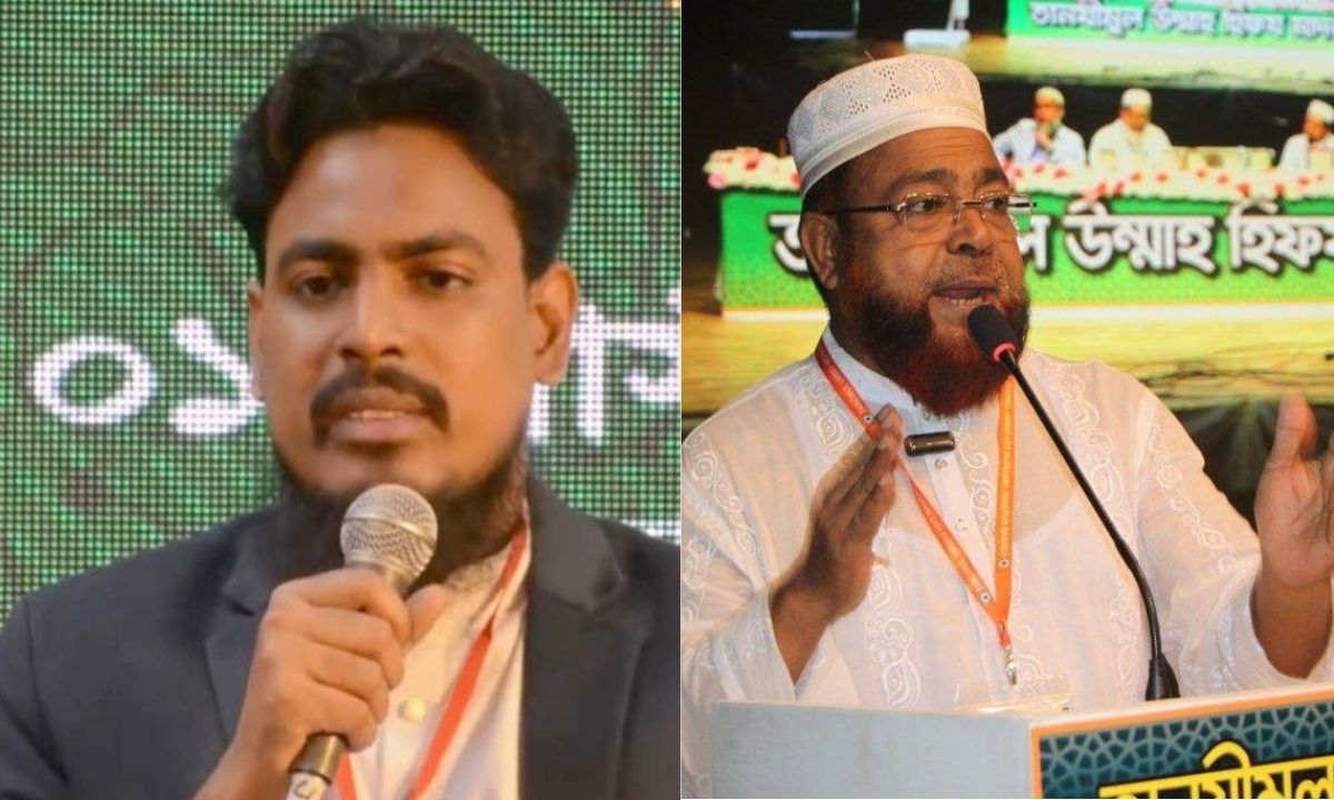 জাতীয় নাগরিক পার্টির (এনসিপি) সদস্য সচিব আখতার হোসেন ও জামায়াতে ইসলামীর প্রার্থী এটিএম আজম খান। ছবি : সংগৃহীত