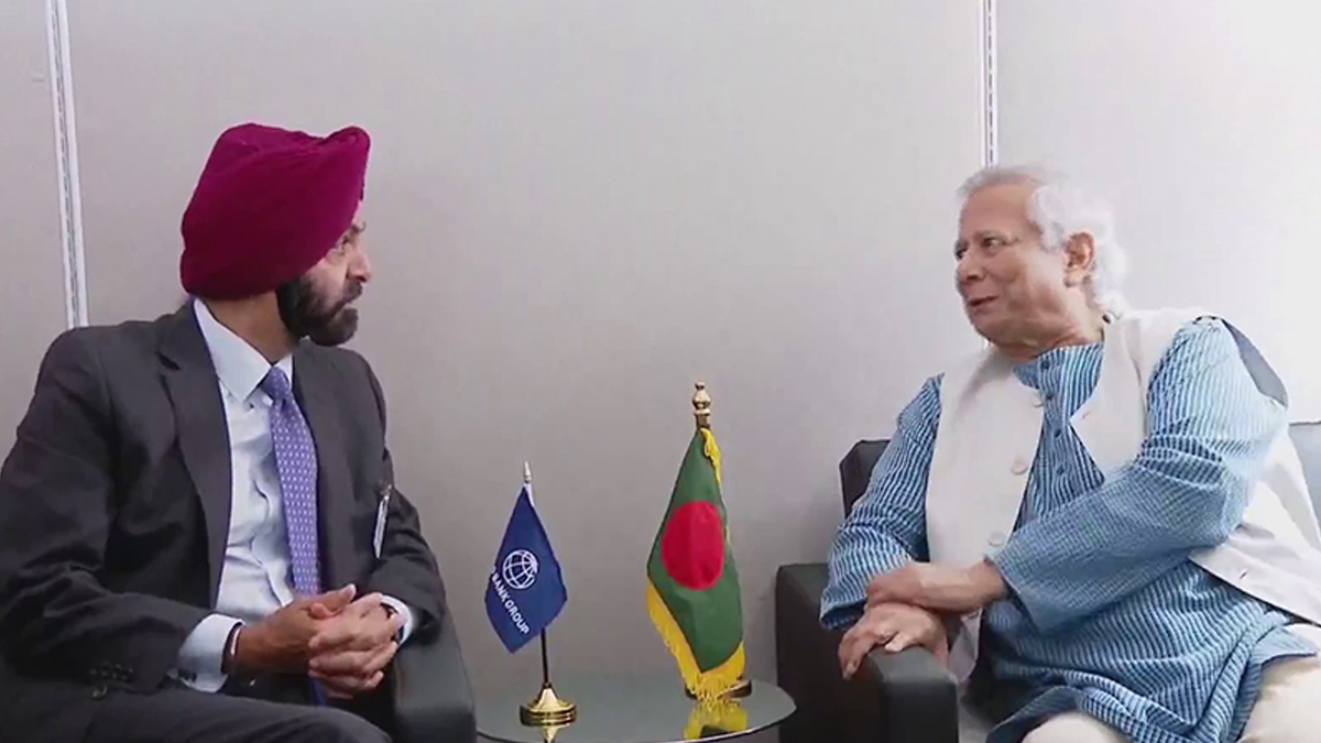 প্রধান উপদেষ্টা ড. মুহাম্মদ ইউনূস ও বিশ্বব্যাংকের প্রেসিডেন্ট অজয় বাঙ্গার বৈঠক করছেন। ছবি- সংগৃহীত