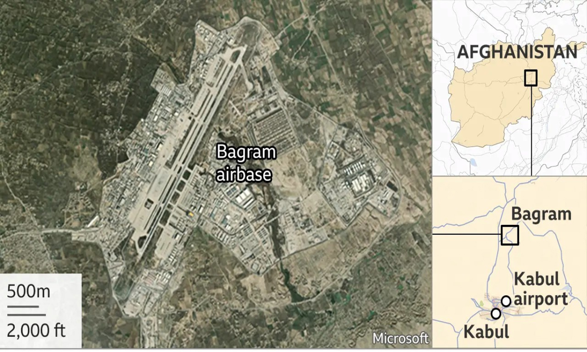বাগরাম বিমানঘাঁটির স্যাটেলাইট ছবি। সংগৃহীত