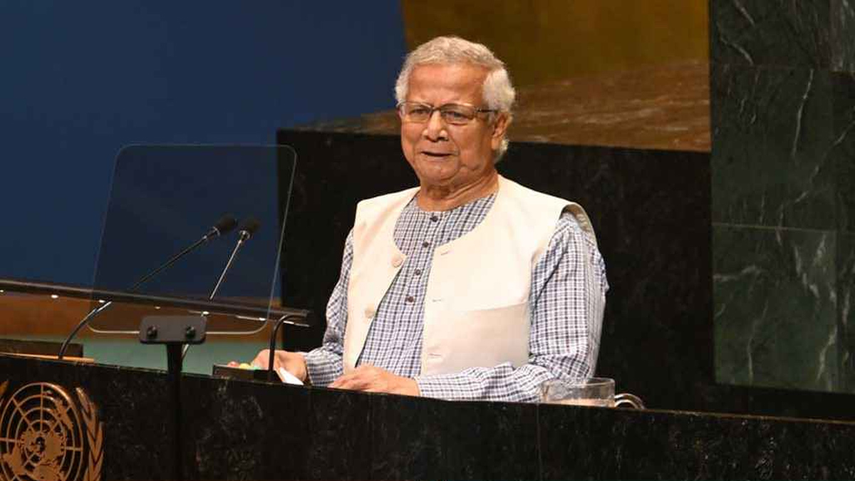 নিউইয়র্কে জাতিসংঘ সাধারণ পরিষদে ভাষণ দিচ্ছেন বাংলাদেশের অন্তর্বর্তী সরকারের প্রধান উপদেষ্টা অধ্যাপক মুহাম্মদ ইউনূস।