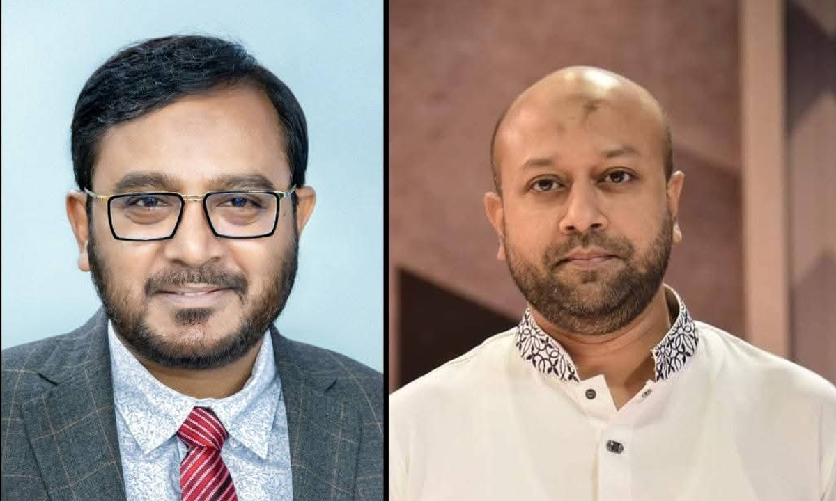 মজিবুর রহমান মঞ্জু ও ব্যারিস্টার আসাদুজ্জামান ফুয়াদ। ছবি- সংগৃহীত