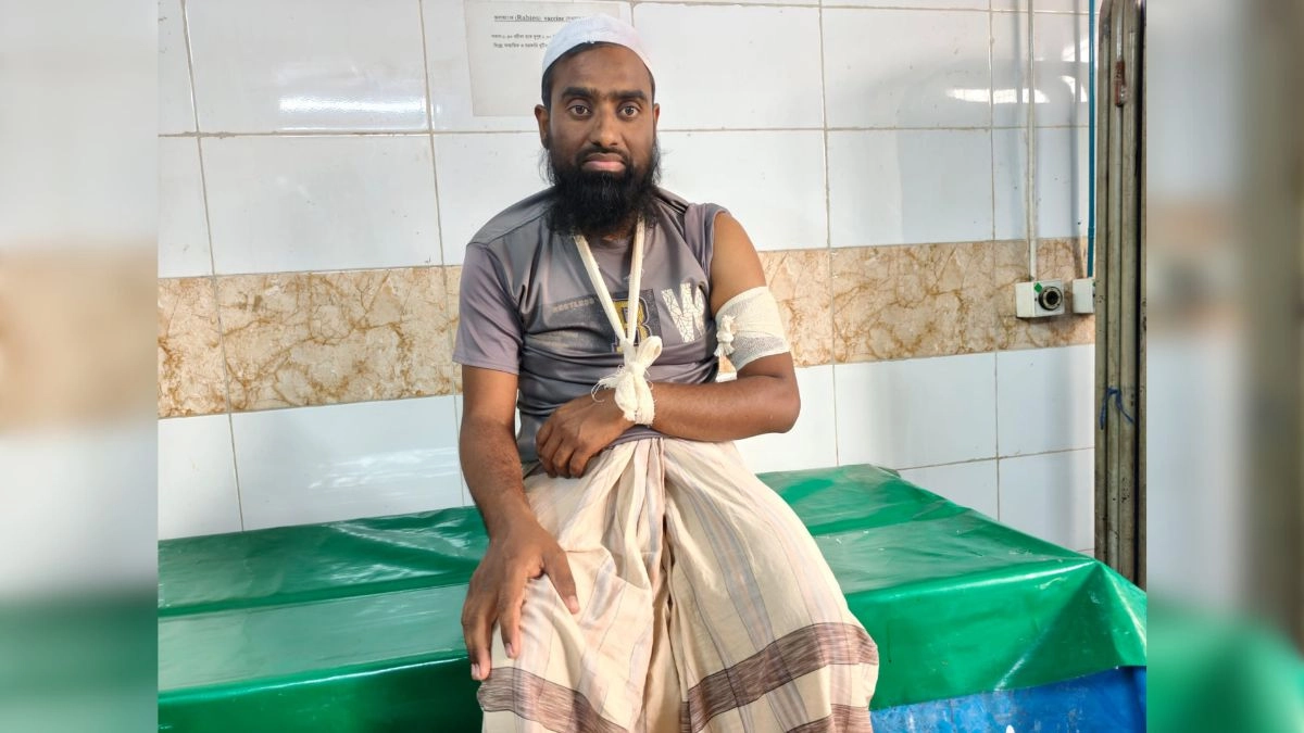 আহত আব্দুল মান্নান। ছবি : রূপালী বাংলাদেশ