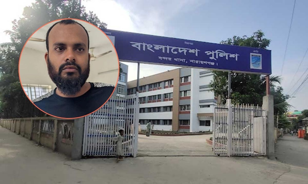 ছোট ভাইয়ের স্ত্রীকে কুপিয়ে হত্যার পর বন্দর থানায় ভাসুর আবির। ছবি- রূপালী বাংলাদেশ