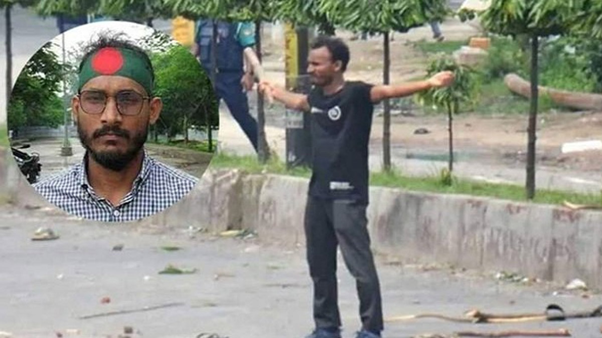 গণঅভ্যুত্থানে নিহত বেগম রোকেয়া বিশ্ববিদ্যালয়ের শিক্ষার্থী আবু সাঈদ। ছবি- সংগৃহীত