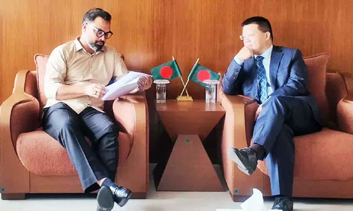ক্রীড়া প্রতিমন্ত্রী ও চীনা রাষ্ট্রদূতের সাক্ষাৎ। ছবি : সংগৃহীত