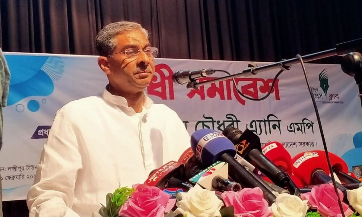 কথা বলেন পানিসম্পদ মন্ত্রী ও বিএনপির যুগ্ম মহাসচিব শহীদ উদ্দীন চৌধুরী এ্যানি। ছবি : রূপালী বাংলাদেশ