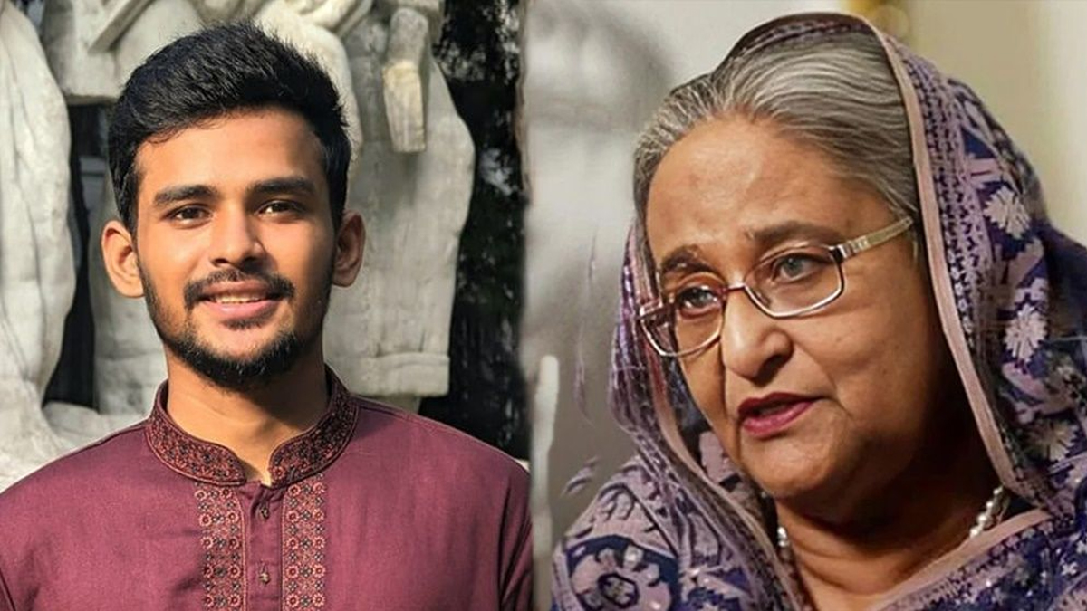শেখ হাসিনা ও উপদেষ্টা আসিফ মাহমুদ সজীব ভূঁইয়া। ছবি- সংগৃহীত