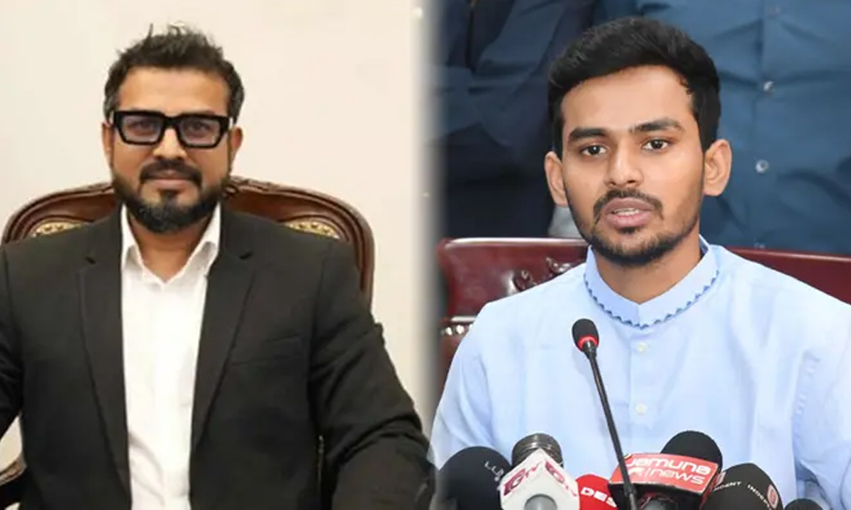 ডিএনসিসি প্রশাসক মোহাম্মদ এজাজ আহমেদ ও উপদেষ্টা আসিফ মাহমুদ সজীব ভূঁইয়া। ছবি- সংগৃহীত