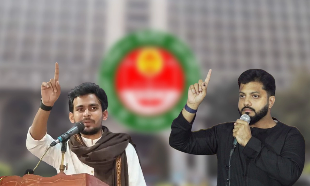আসিফ মাহমুদ সজীব ভূঁইয়া ও ইশরাক হোসেন। ছবি : রূপালী বাংলাদেশ গ্রাফিক্স