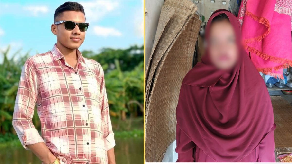 কথিত প্রেমিক আতাউল্লাহ হাওলাদার ও প্রেমিকা মাজেদা খাতুন। ছবি- রূপালী বাংলাদেশ