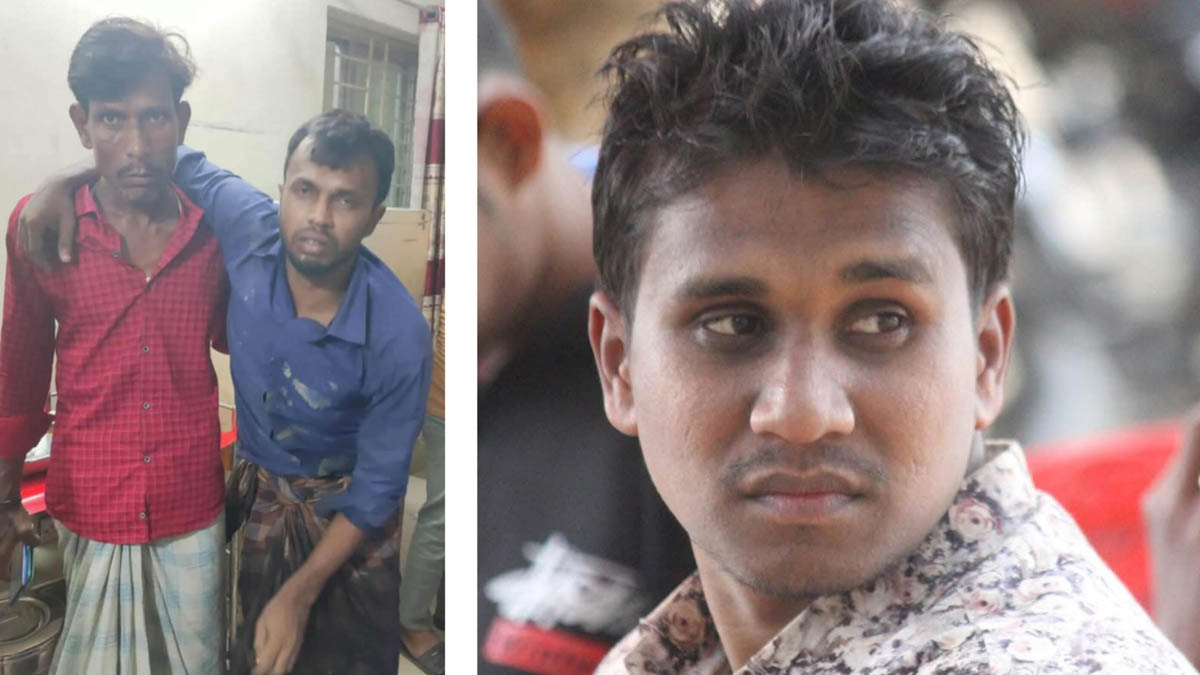 আহত সেচ্ছাসেবক দল নেতা সাহিদুর ও ডানে সেচ্ছাসেবক লীগ নেতা ইসমাইল। ছবি- রূপালী বাংলাদেশ