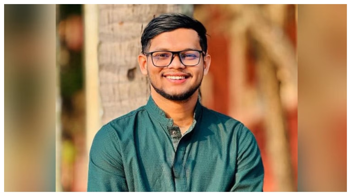 বাগছাস সমর্থিত বৈষম্যবিরোধী শিক্ষার্থী সংসদ প্যানেলের জিএস প্রার্থী আবু বাকের মজুমদার।  ছবি- সংগৃহীত